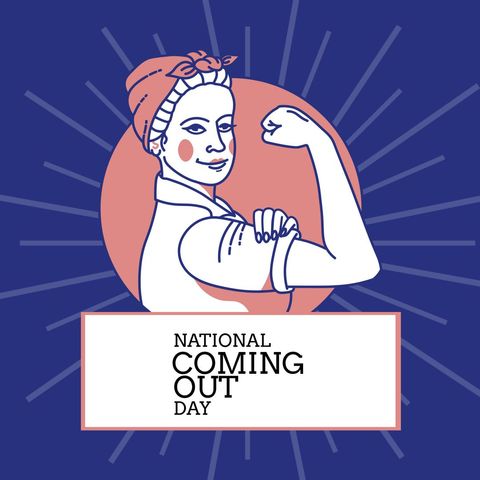 Empowered Woman Celebrating National Coming Out Day Concept - Download Free Stock Templates Pikwizard.com