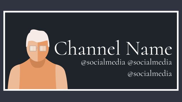 Minimalist Channel Banner with Avatar and Social Media Handles - Download Free Stock Templates Pikwizard.com