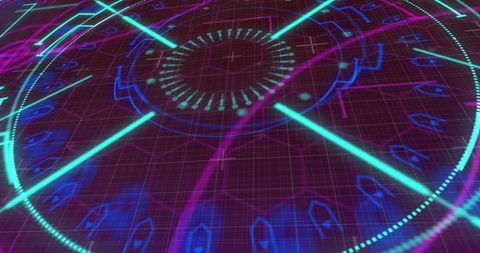 Futuristic Digital Interface with Neon Circuit Patterns - Download Free Stock Images Pikwizard.com