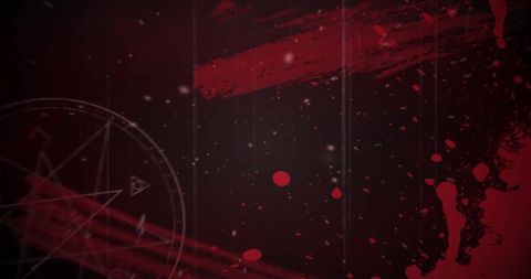 Abstract red and black digital art with geometric patterns