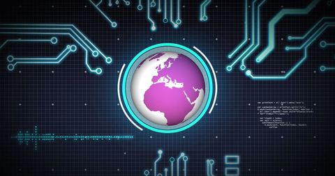 Globalized Digital Data Interface with Circuit Design - Download Free Stock Images Pikwizard.com