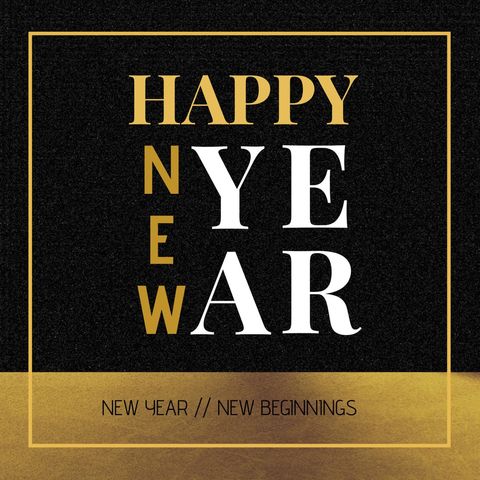 Elegant Gold and Black New Year Celebration Card - Download Free Stock Templates Pikwizard.com