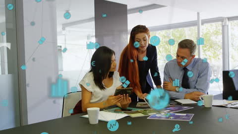 Diverse Business Team Analyzing Digital Connections