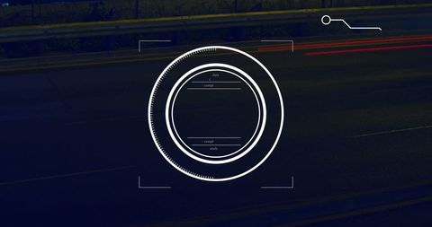 Futuristic Data Processing Interface Over City Road