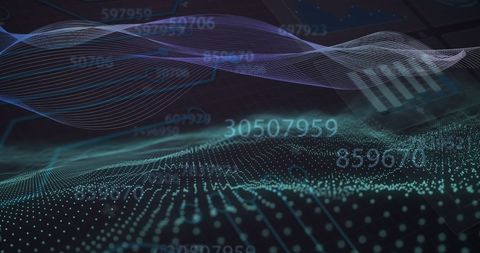 Futuristic Digital Data Visualization with Analytical Waves - Download Free Stock Images Pikwizard.com