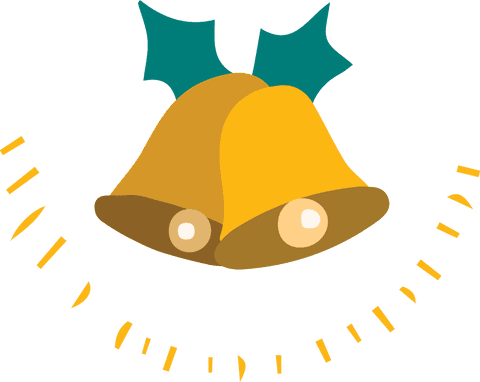 Transparent Yellow Christmas Bells with Holly