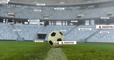 Digital Interaction on Football Field with Social Media Icons