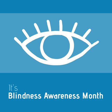 blindness awareness month symbol on blue background - Download Free Stock Templates Pikwizard.com