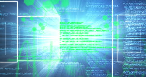 Data Processing and Cybersecurity Animated Concept