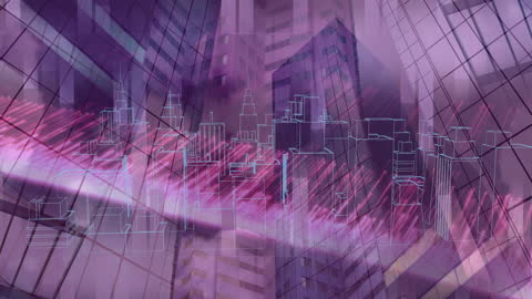 Futuristic Digital 3D City Scape Vision