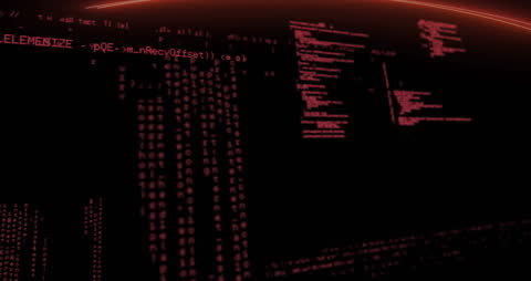 Abstract Digital Code Animation on Dark Background