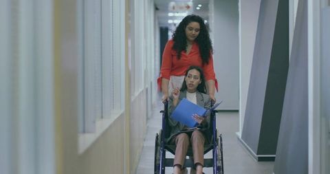 Professional cooperation in modern office with inclusive support