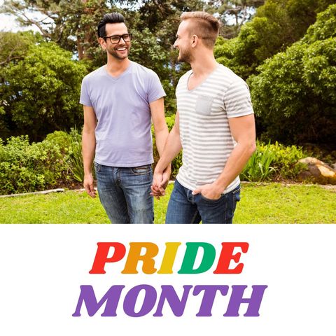 Lgbtq pride celebration with happy couple outdoors