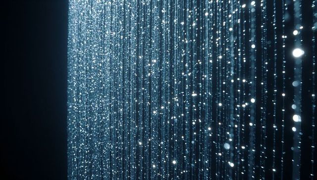 Fiber optic led light installation in modern gallery