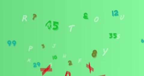 Dynamic Symbols and Numbers on Green Background - Download Free Stock Images Pikwizard.com