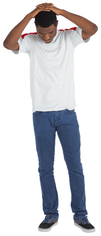 disappointed football fan standing with hands on head transparent - Download Free Stock Videos Pikwizard.com