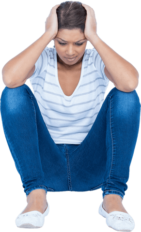 transparent image of worried young woman wearing jeans in concerned pose - Download Free Stock Videos Pikwizard.com