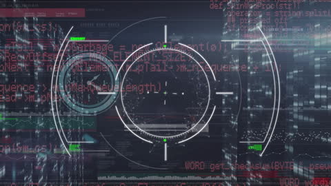 Futuristic Digital Interface with Code and Holographic Elements