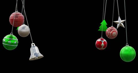 Colorful Christmas Baubles Decoration Background