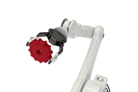 Robotic Arm Gripping Red Cog - Transparent Technology Concept - Download Free Stock Videos Pikwizard.com