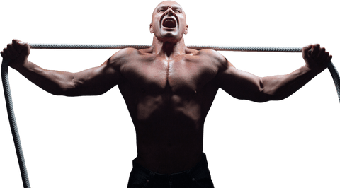transparent background: muscular man yelling and holding rope in tense pose - Download Free Stock Videos Pikwizard.com