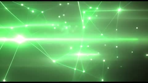 Futuristic Green Neon Network Connections Background