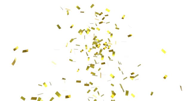 Gold Confetti Falling Against White Background Celebration - Download Free Stock Images Pikwizard.com