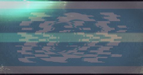 Futuristic Digital Glitch Texture with Scanners and Light Trails