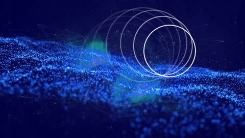 Abstract Data Network Connection Animation in Blue