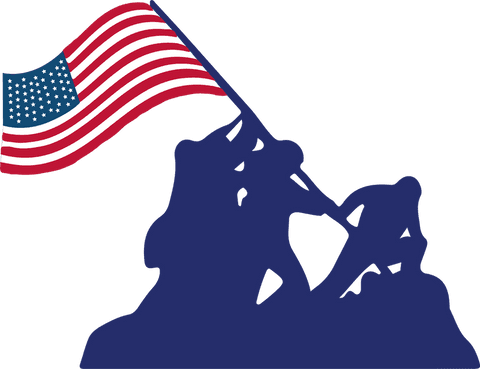American Soldiers Raising Flag Silhouette on Transparent Background - Download Free Stock Videos Pikwizard.com