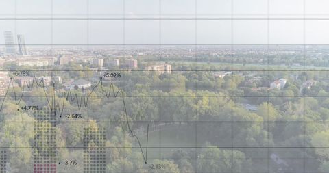 Digital Graph Overlay with Cityscape Background - Download Free Stock Images Pikwizard.com