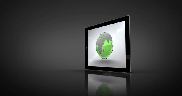 World Map Displayed on Tablet Standing Against Black Background - Download Free Stock Images Pikwizard.com