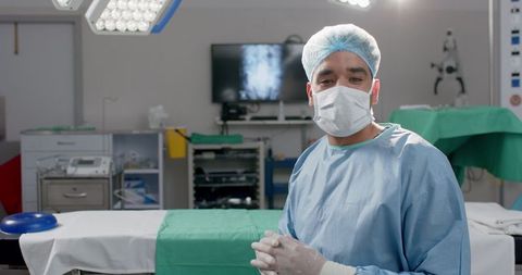 Confident Surgeon Prepared for Operating Room Procedure