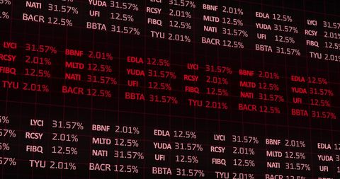 Stock Market Data Screen Showing Fluctuating Percentages - Download Free Stock Images Pikwizard.com