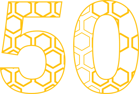 Yellow 50 with Honeycomb Pattern Transparent Background - Download Free Stock Videos Pikwizard.com