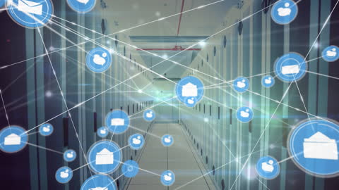 Digital Connections in Modern Data Center Server Room