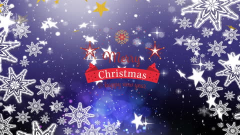 Festive Christmas and New Year Starry Snowflake Background