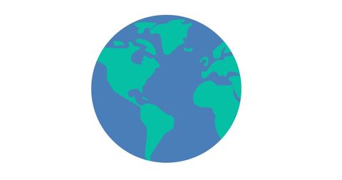 Colorful Minimalist Globe Illustration on White Background - Download Free Stock Images Pikwizard.com