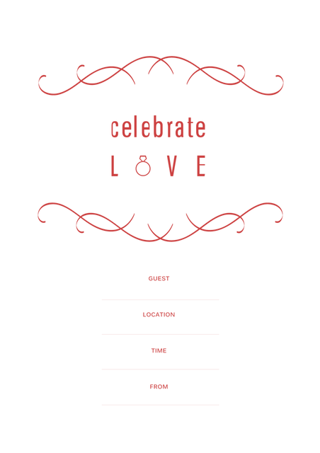 Elegant Transparent Love Invitation with Red Ornament Design - Download Free Stock Videos Pikwizard.com