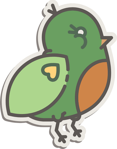 cute colorful green orange bird illustration on transparent background - Download Free Stock Videos Pikwizard.com
