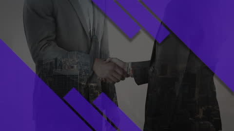 Business Partnership with Futuristic Digital Overlay