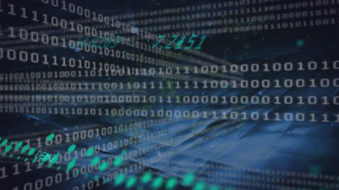 Futuristic Digital Data Flow in Virtual Space