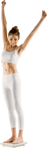 transparent background woman celebrating weight loss achievement - Download Free Stock Videos Pikwizard.com
