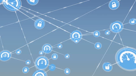 Abstract Network of Security and Speed Icons