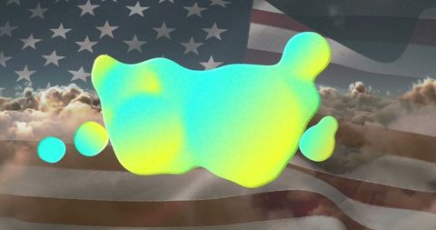 Colorful Speech Bubble Over USA Flag