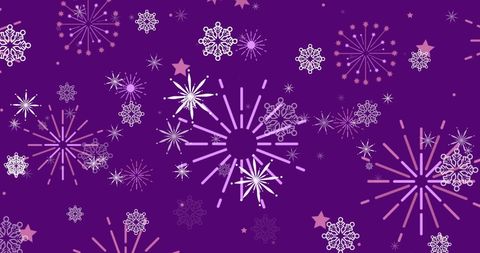 Festive Christmas Snowflakes with Pink Fireworks on Purple Background - Download Free Stock Images Pikwizard.com