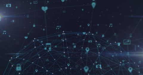 Global Network with Digital Interface Concept Icons - Download Free Stock Images Pikwizard.com