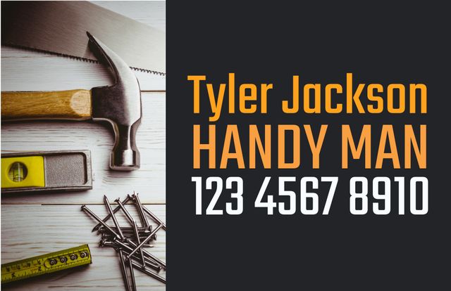 Handyman Advertising Template with Tools on Wood Background - Download Free Stock Videos Pikwizard.com