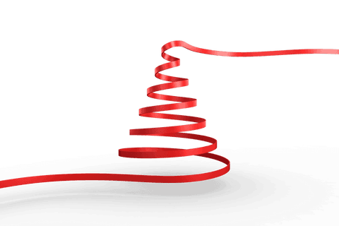 spiral red ribbon shaped as christmas tree on transparent background - Download Free Stock Videos Pikwizard.com