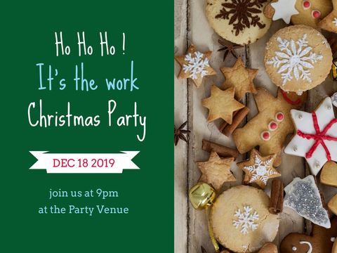 Festive christmas party invitation with holiday cookies